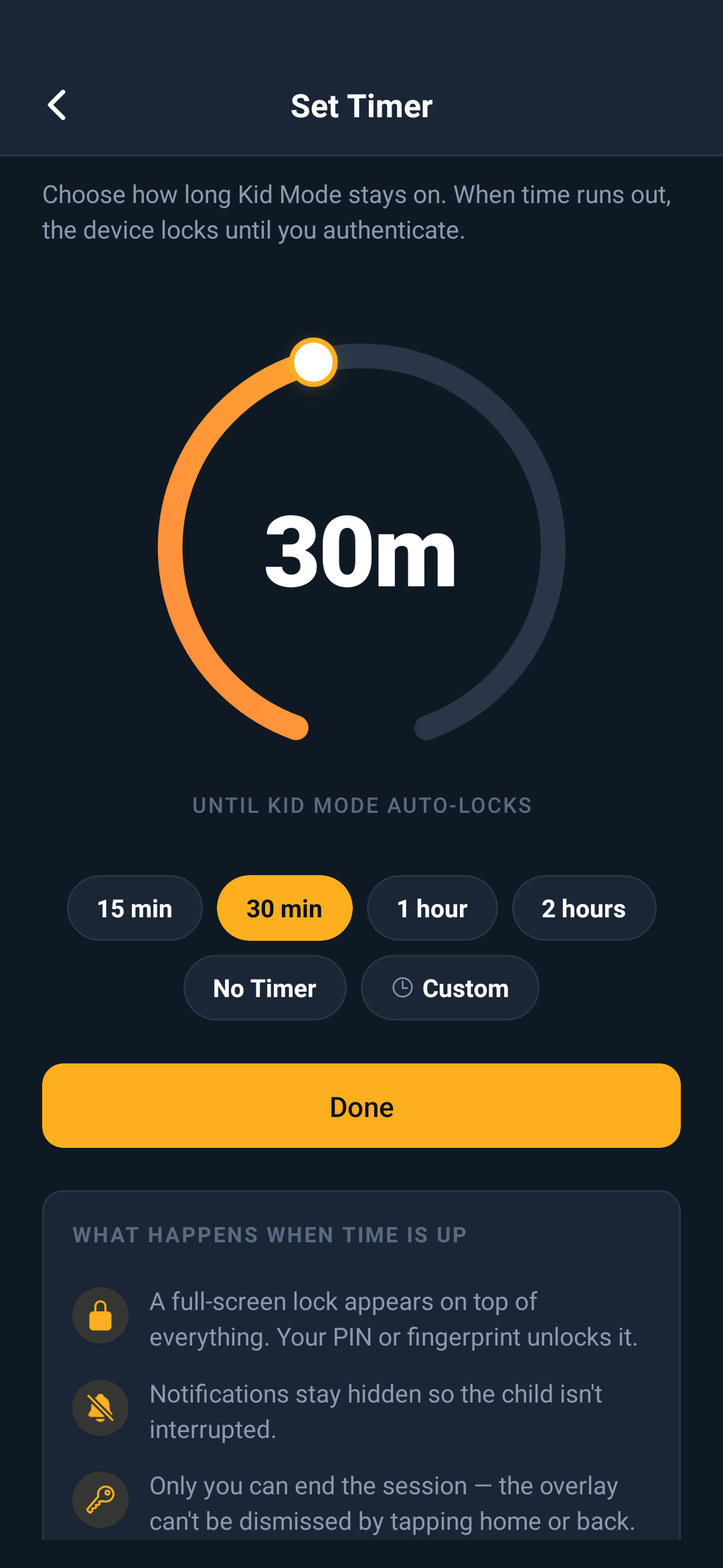 SafeHandoff — Set the handoff timer